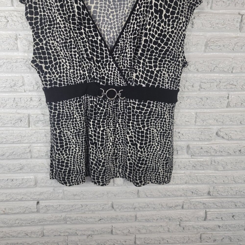 Apt 9 Womens Top Extra Large Sleeveless Black Animal Print Comfy ANI10E - Picture 4 of 10